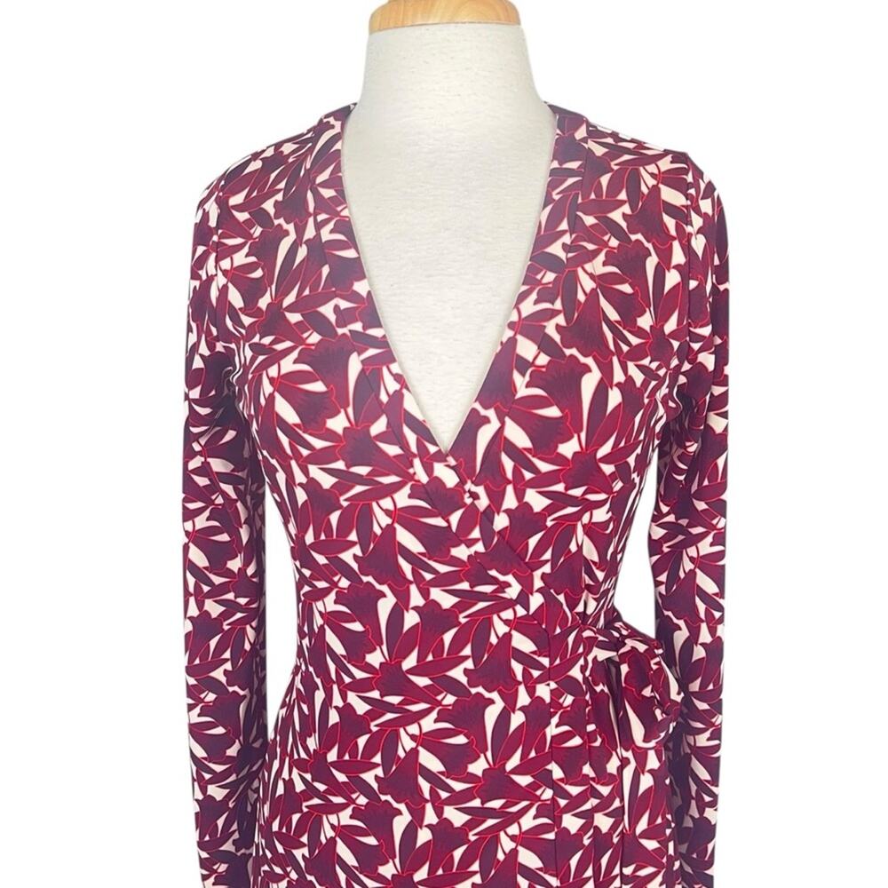 Ann Taylor Classic Wrap Dress Women’s 6 Red White Holiday Career Preppy - Picture 3 of 10